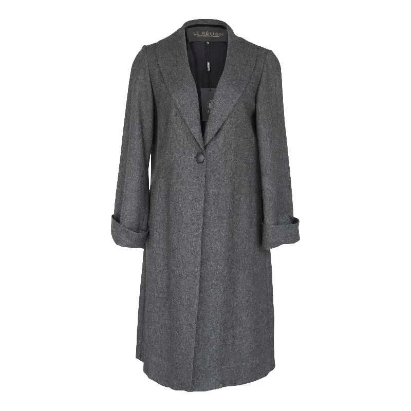 Worsted Flannel Trench Coat-gray