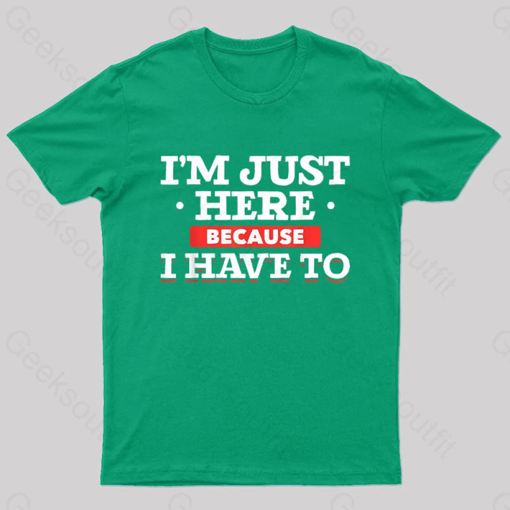 Im Just Here Because I Have To Nerd T-Shirt