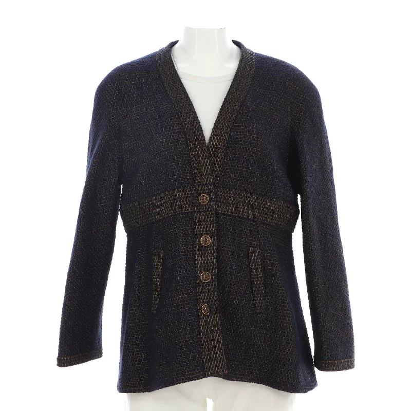 Women's Two Pocket V-Neck Fitted Jacket Tweed