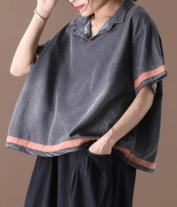 Loose Casual T-Shirts Summer Women Cotton Tops WG96173