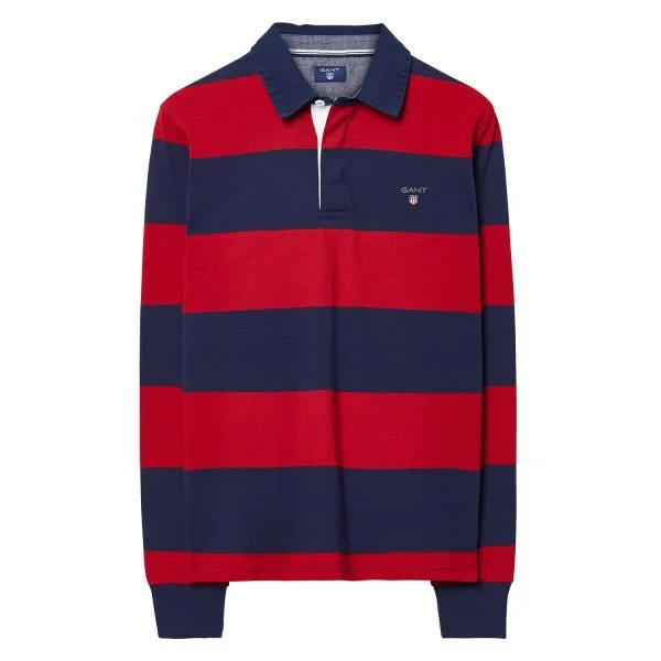 Long-Sleeved Bar Striped Rugby Shirt