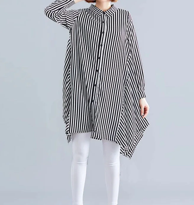 Striped Long-Sleeve Shirt,Spring Autumn Women Shirts 5522