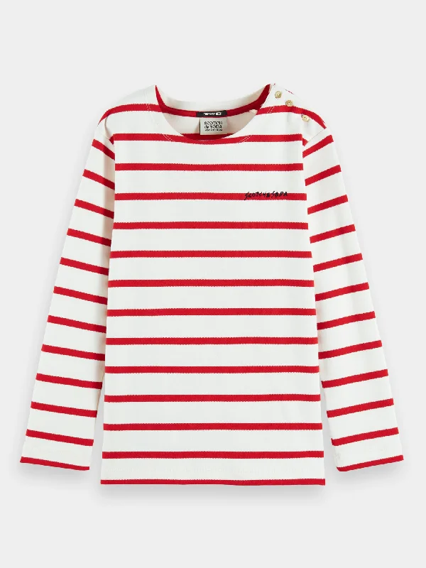 Kids - Striped yarn-dyed long sleeved t-shirt