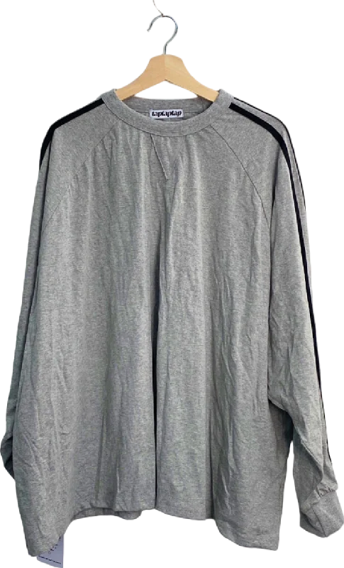 Taptaptap Grey Long Sleeve T-Shirt UK Size Large