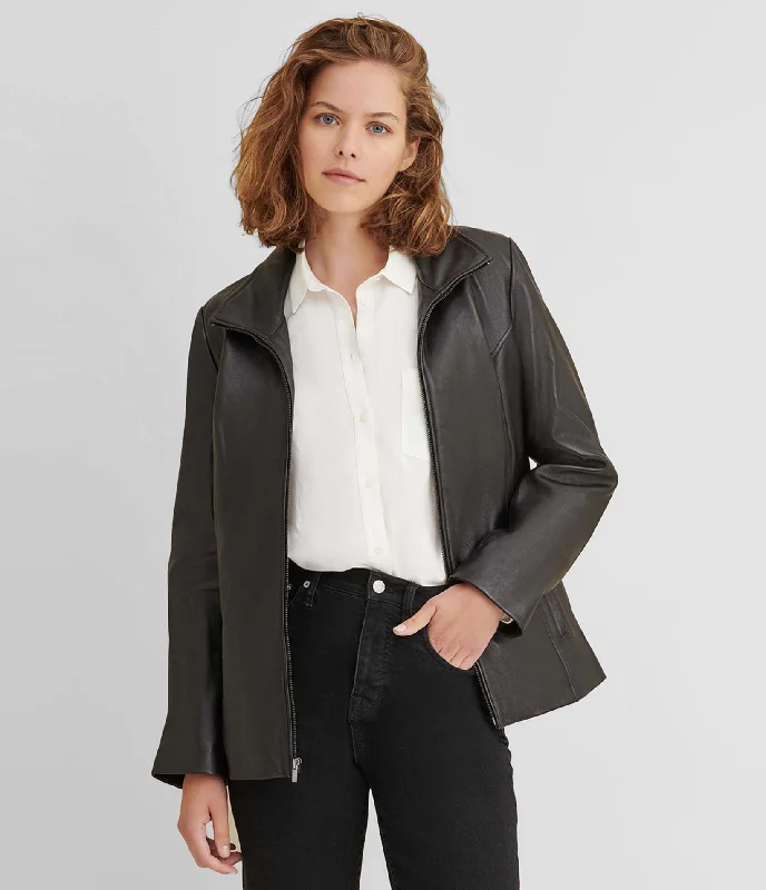 Plus Size Thinsulate Convertible Collar Leather Jacket